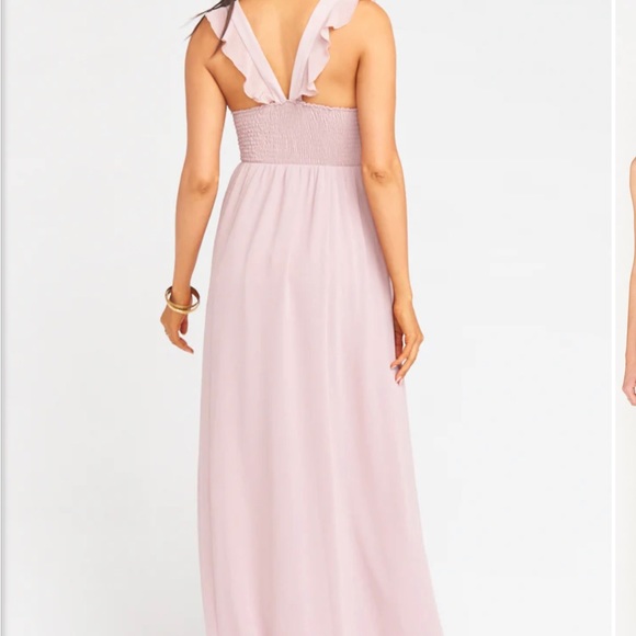 Show Me Your Mumu June Maxi Dress ~ Neutral Mauve Chiffon size Small - Picture 2 of 5